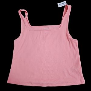 Old Navy Pink Rose Ribbed The Tailored Crop Tank XL